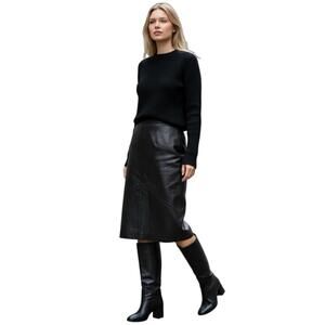 Source Unknown Sleek Black Pencil Skirt